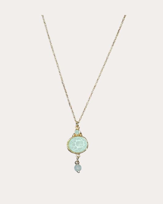 Collier Chorange - Hopecol or / bleu aqua