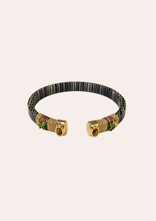 Bracelet Gas Bijoux - Jonc  Sarina or / gris taupe