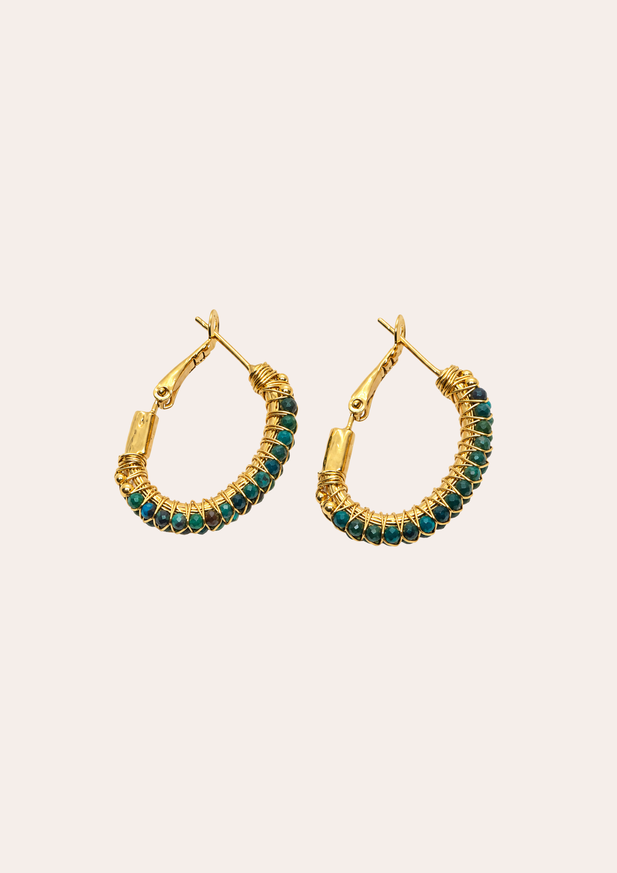 GAS Bijoux earrings - Lyre hoop earrings gold / teal