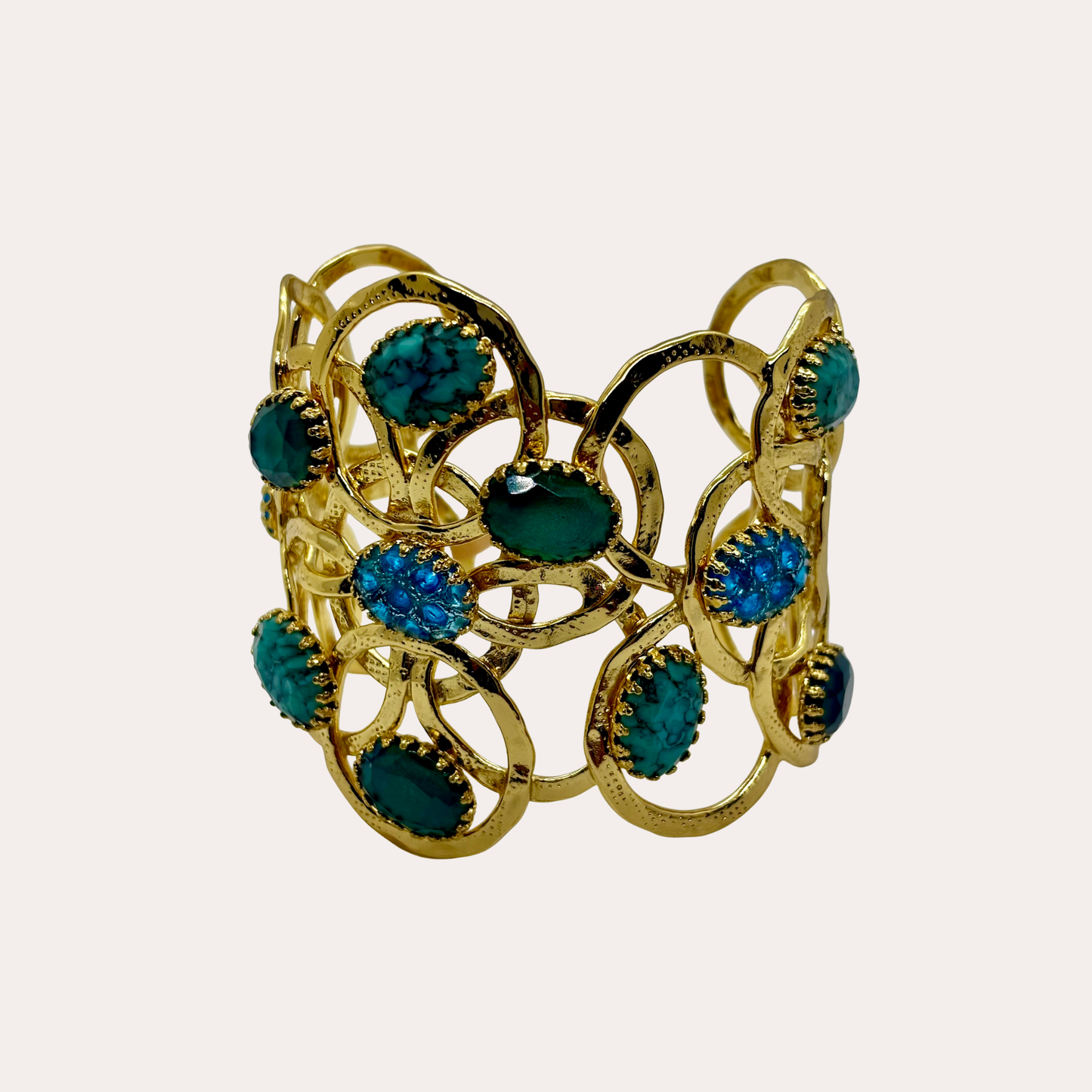 Bracelet GAS Bijoux - Manchette Olympie or / bleu