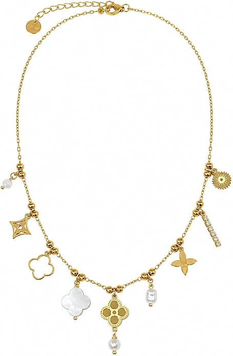 Collier breloques acier inoxydable