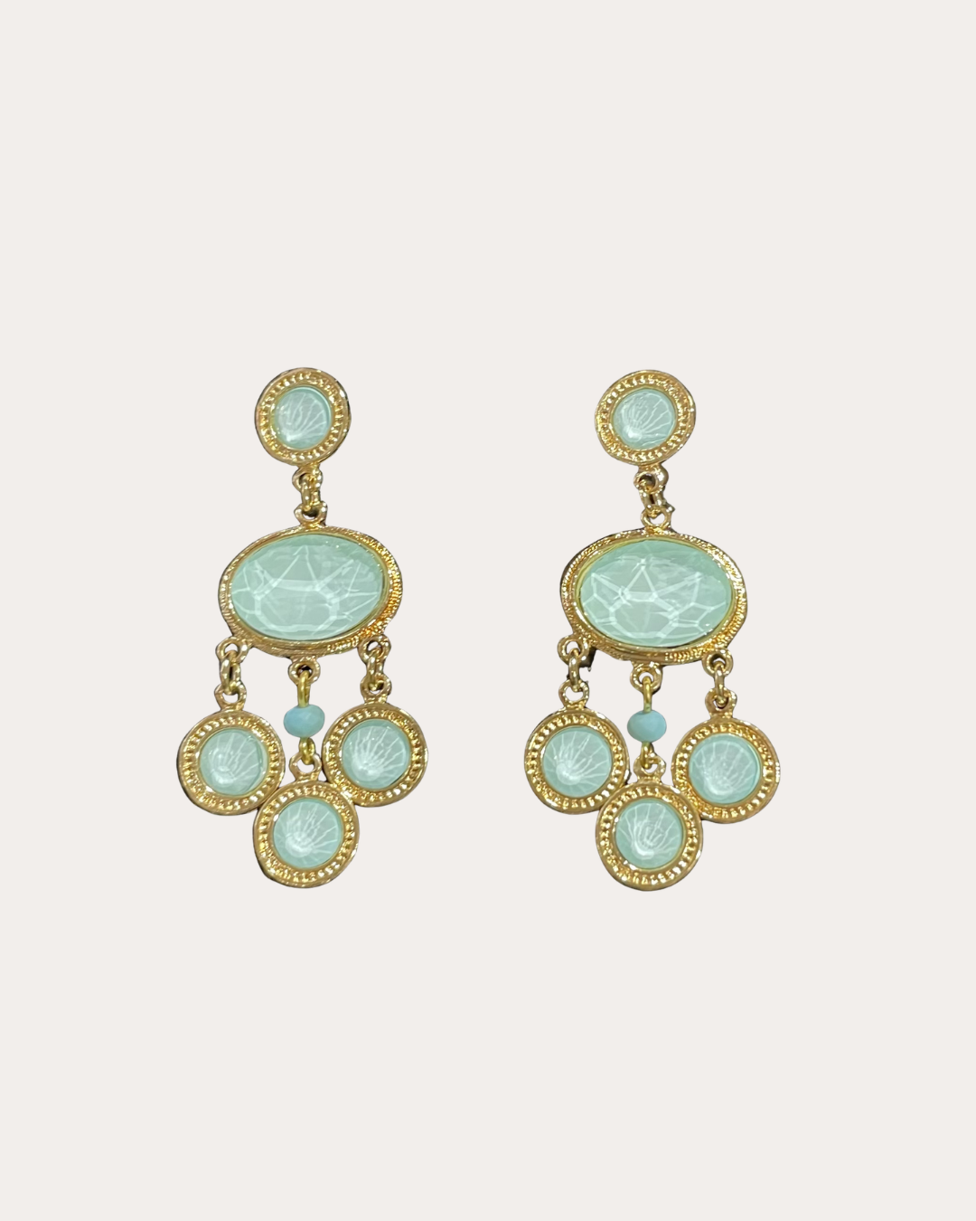 Boucles d'oreilles Chorange bijoux - Chouka or / cristal aqua