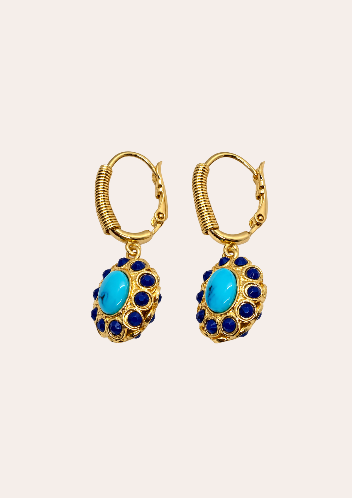 Boucles d'oreilles GAS Bijoux - Tao Splash or turquoise / marine