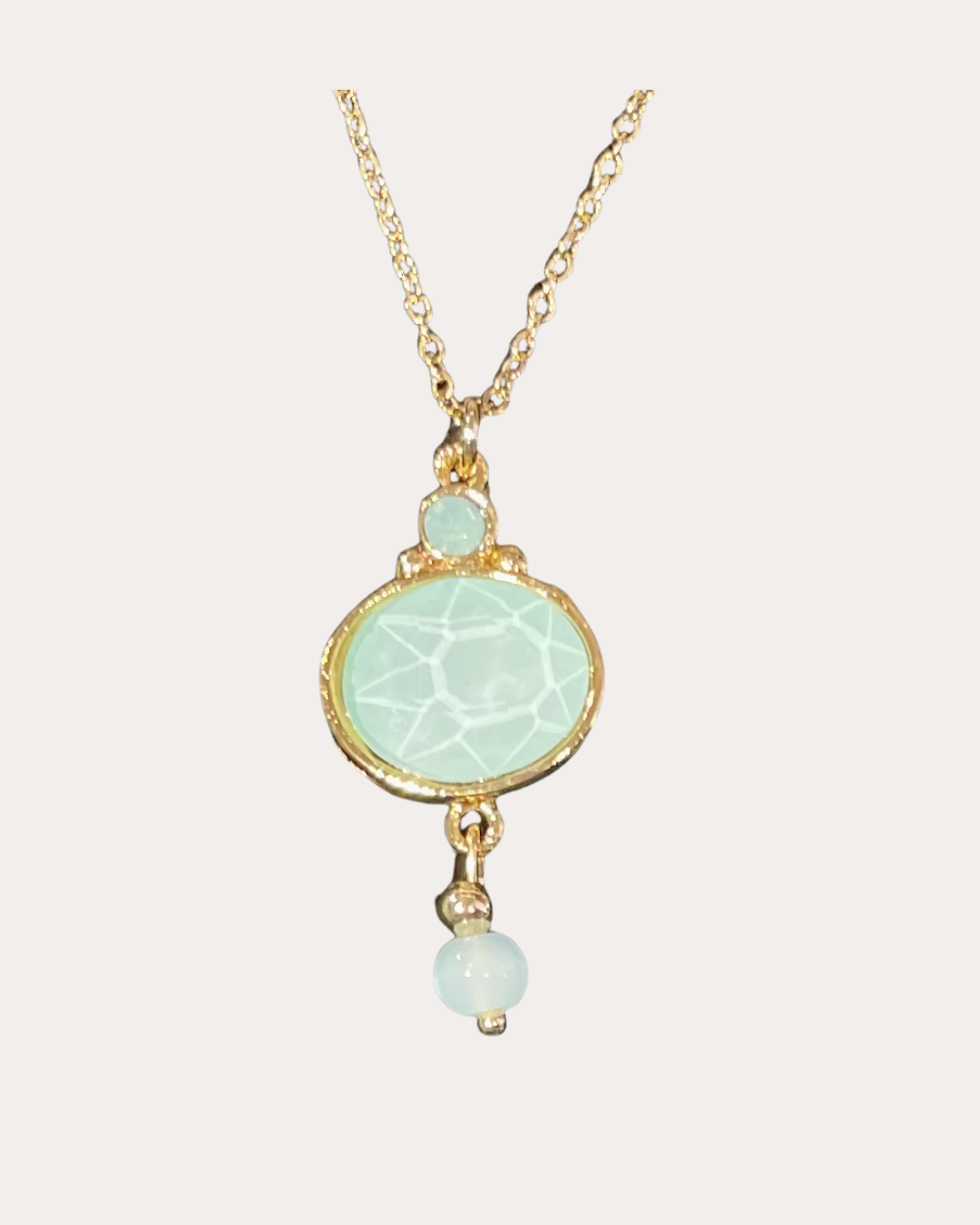 Chorange Necklace - Hopecol gold / aqua blue