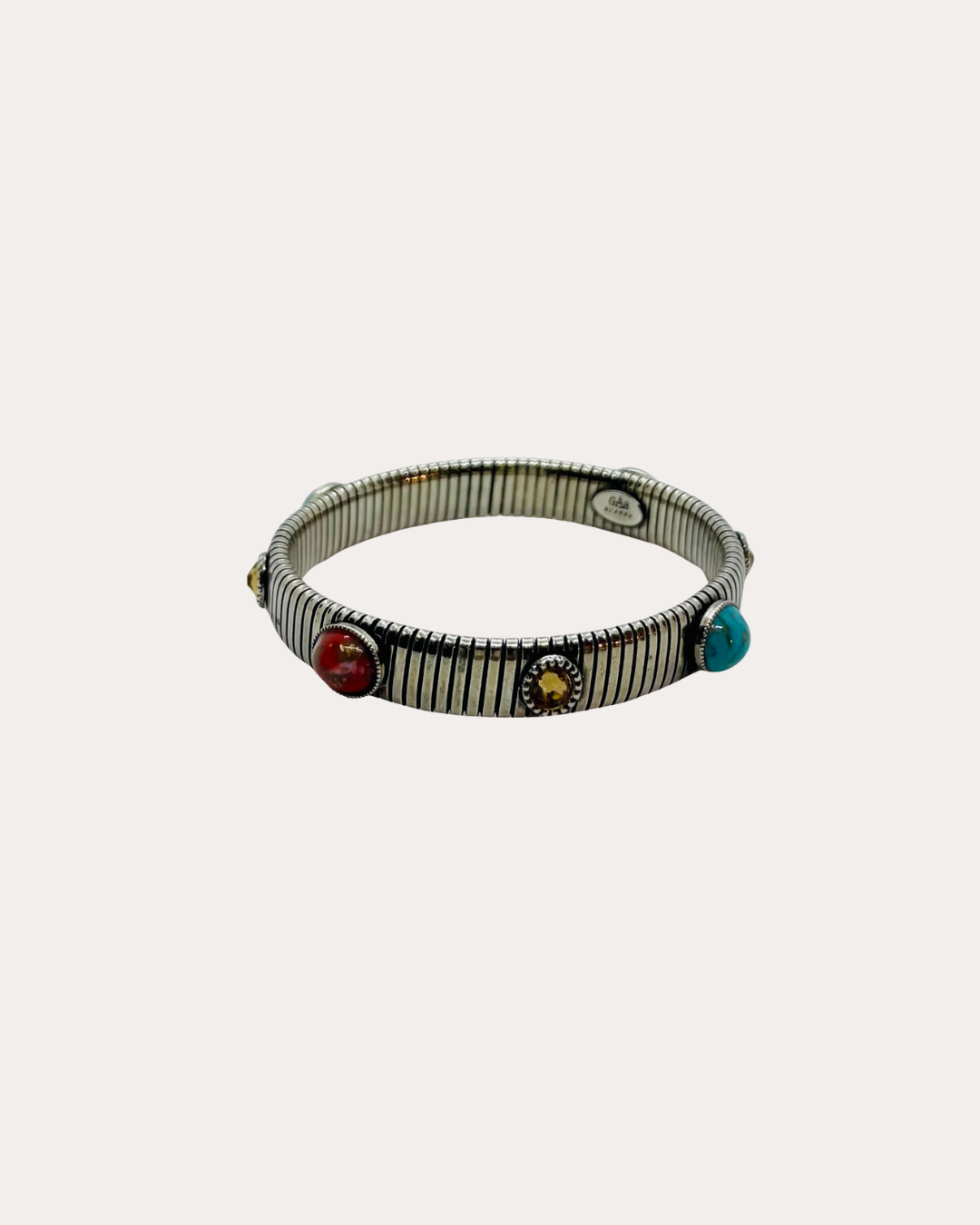 Bracelet GAS Bijoux - Strada moyen modèle argent turquoise / corail