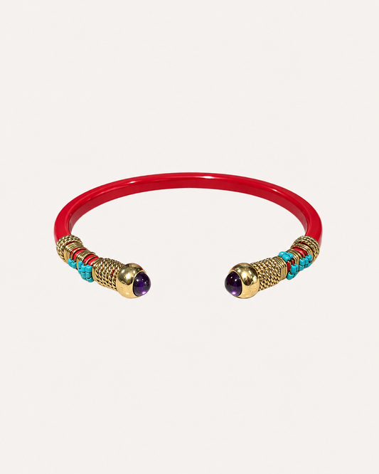 Gas Bijoux Bracelet - Sari coral acetate / gold