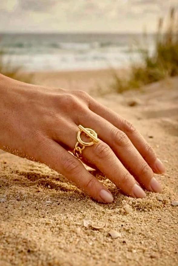 Adjustable Gold Plated Stainless Steel Ring