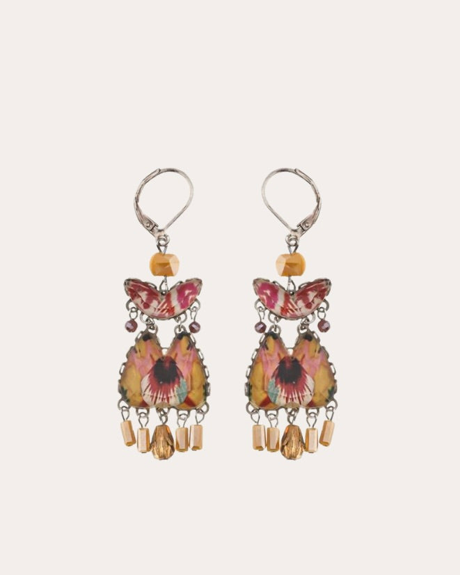 Ayala Bar Earrings - Sunflower Surprise Mustard / yellow and pink