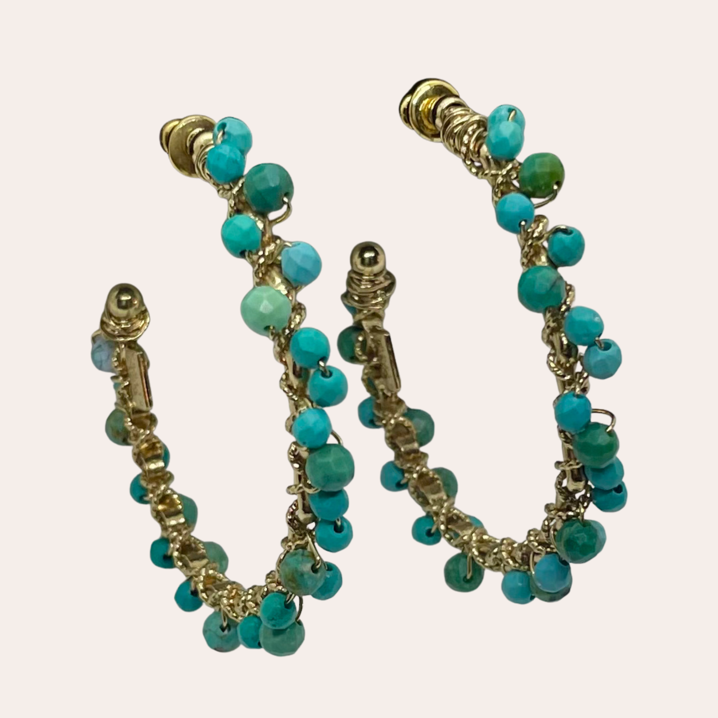 Boucles d'oreilles GAS Bijoux - Créoles orphée or / turquoise