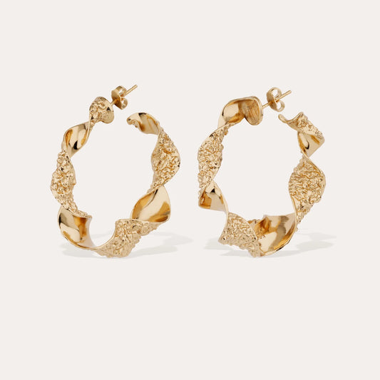 Boucles d'oreilles Gas Bijoux - Créoles Mira torsade moyen modèle or