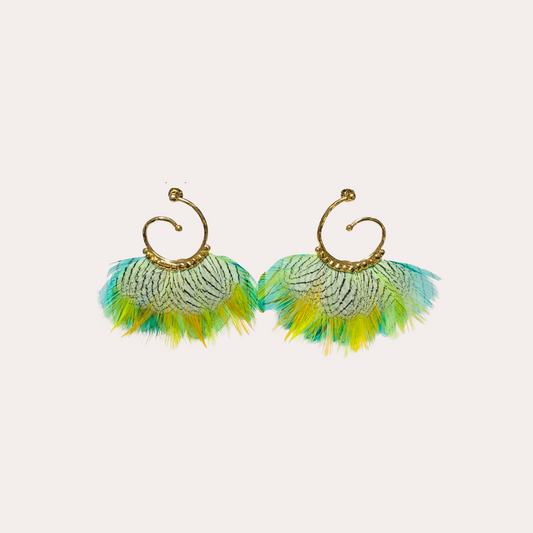 Boucles d'oreilles GAS Bijoux - Buzzios mini jaune / vert or