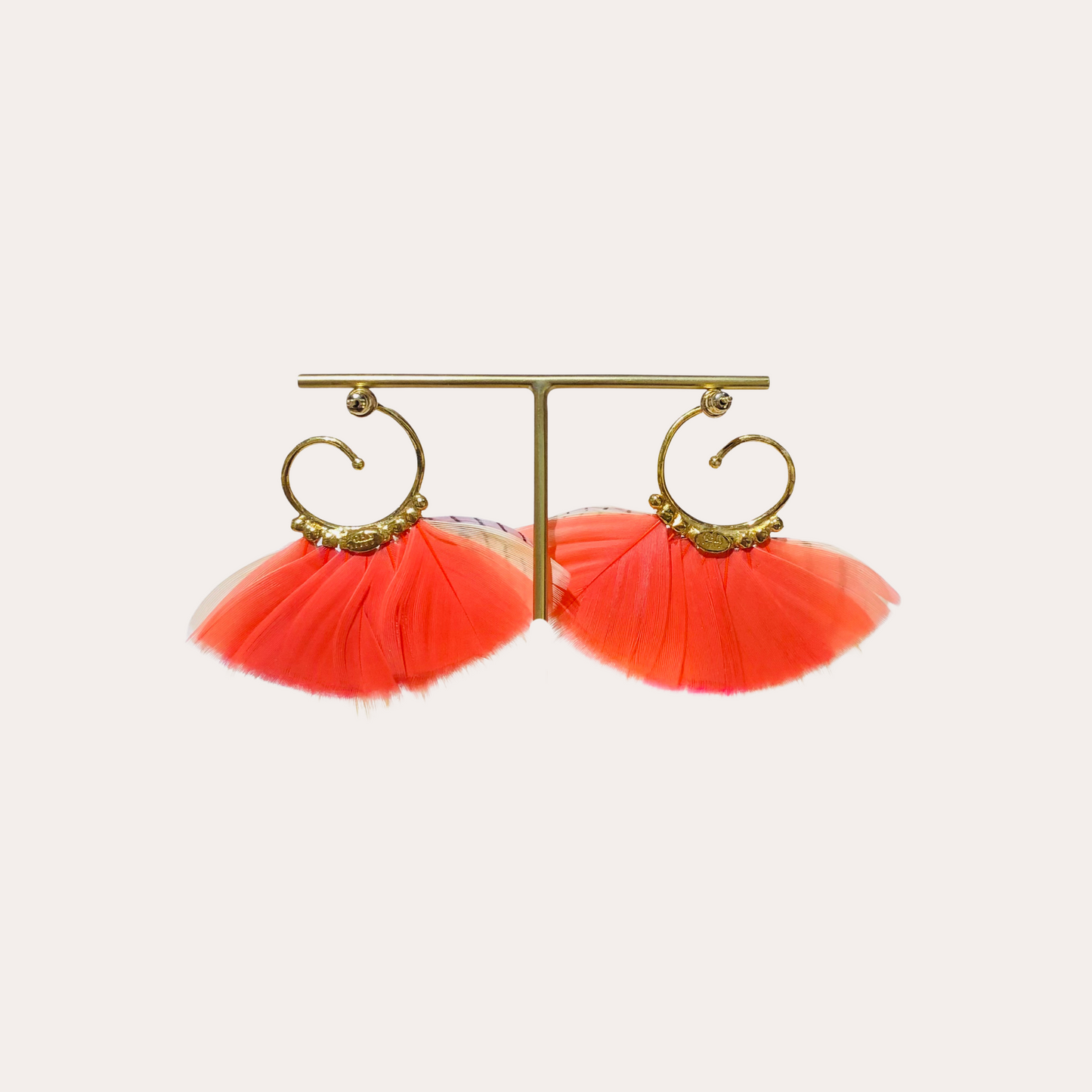 Boucles d'oreilles GAS Bijoux - Buzzios mini orange / rose or