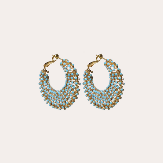 Boucles d'oreilles GAS Bijoux - Izzia bleu or