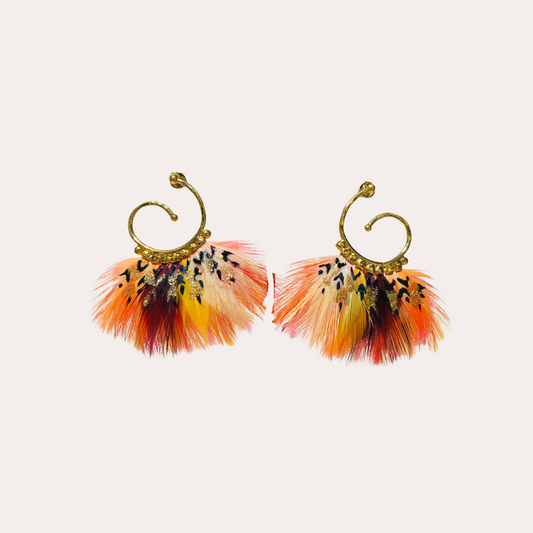 Boucles d'oreilles GAS Bijoux - Buzzios mini orange / rouge or