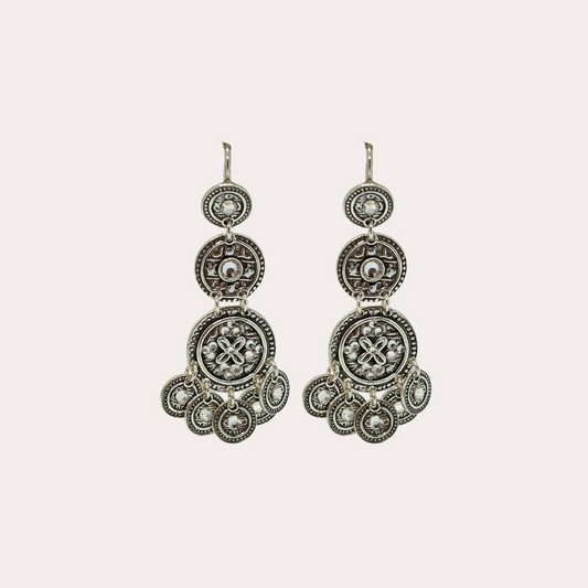 Boucles d'oreilles GAS Bijoux - Sequins triple argent