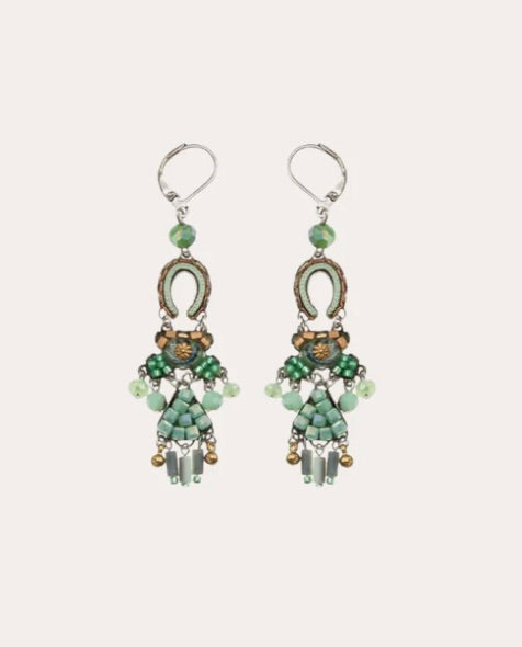 Ayala Bar Earrings - Green Seagrass Enhalus
