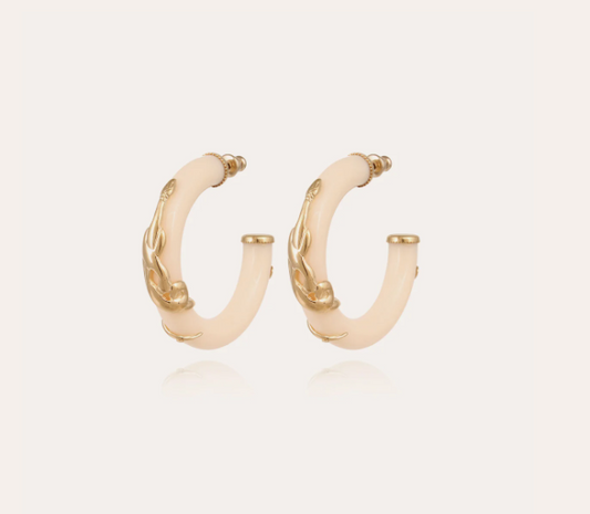 Boucles d'oreilles Gas Bijoux - Cobra petit modèle acétate ivoire / or