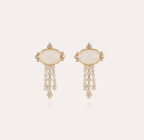 Boucles d'oreilles Gas Bijoux - Tiki nacre / or