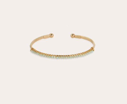 Jonc GAS Bijoux - Lyre petit modèle calcite bleue or
