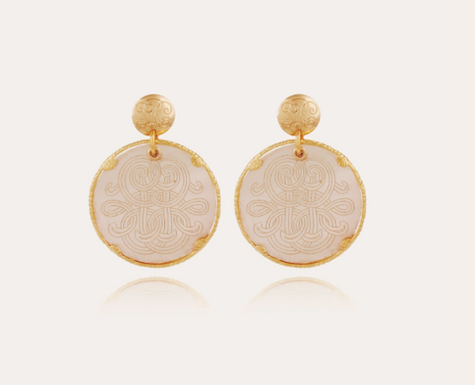 Boucles d'oreilles GAS Bijoux - Sun Diva grand modèle nacre or