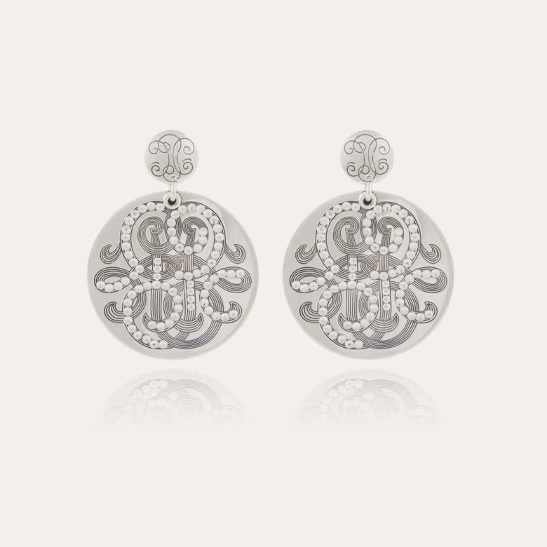 Boucles d'oreilles GAS Bijoux - Diva grand modèle argent strass