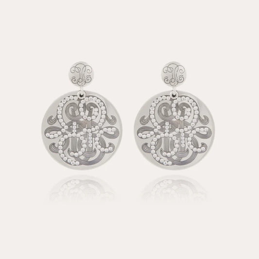 Boucles d'oreilles GAS Bijoux - Diva grand modèle argent strass