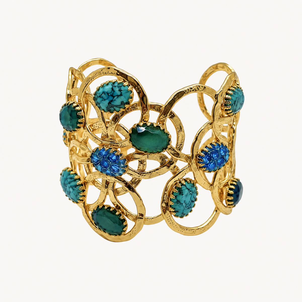 Bracelet GAS Bijoux - Manchette Olympie or / bleu