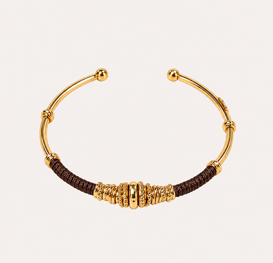 Bracelet Gas Bijoux - jonc Zizanie or / chocolat