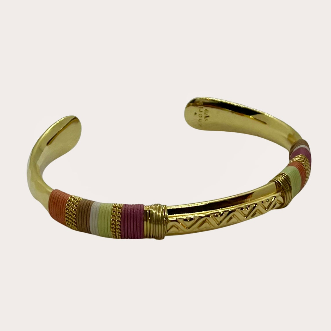 Jonc GAS Bijoux - Massai or / orangé / prune