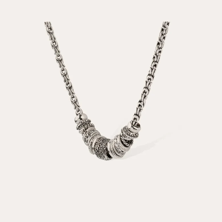 Costume jewelry necklace - Marquise silver chain
