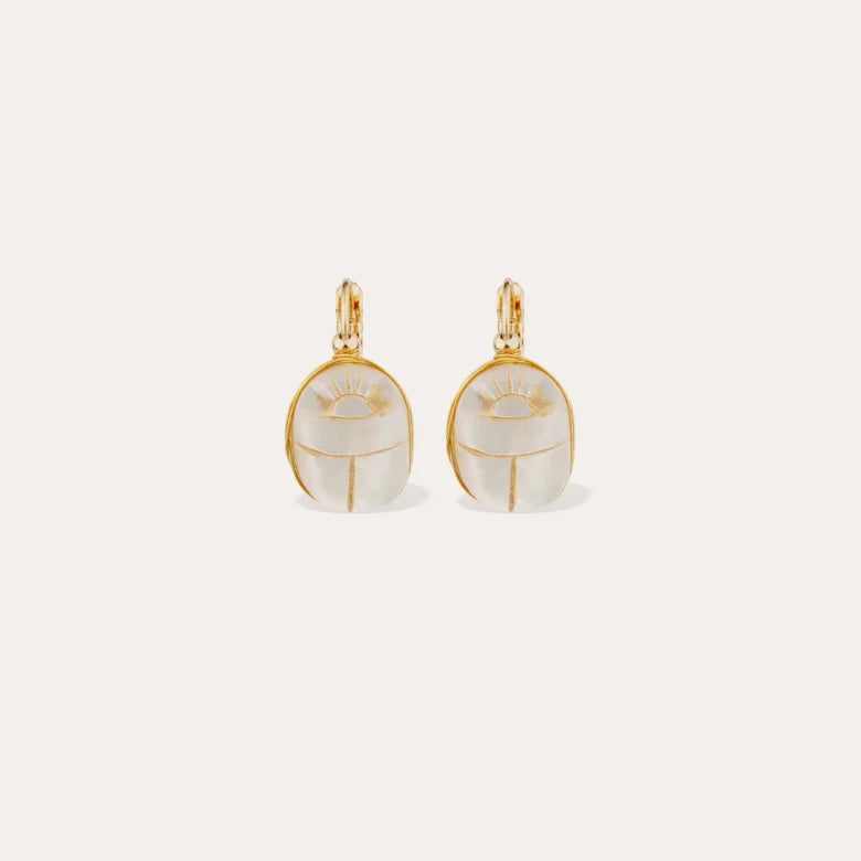 Boucles d'oreilles Gas bijoux -  Scaramouche or /  Nacre blanche