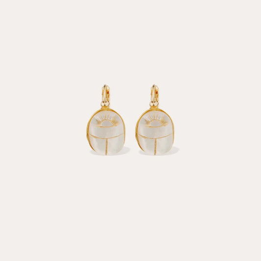 Boucles d'oreilles Gas bijoux -  Scaramouche or /  Nacre blanche