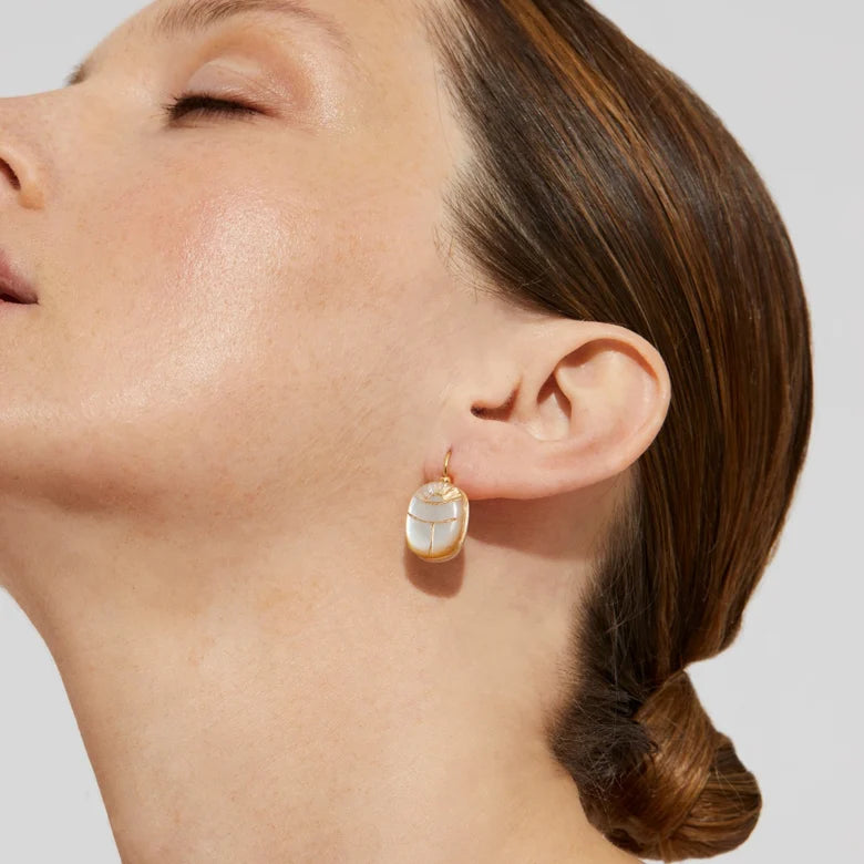 Boucles d'oreilles Gas bijoux -  Scaramouche or /  Nacre blanche