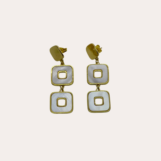 Boucles d'oreilles Chorange bijoux - Memory or / nacre