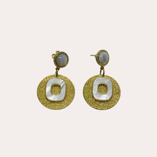 Boucles d'oreilles Chorange bijoux - Miaro or / nacre