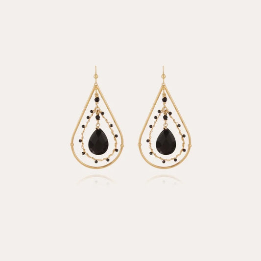 Boucles d'oreilles GAS Bijoux - Orphée noir or