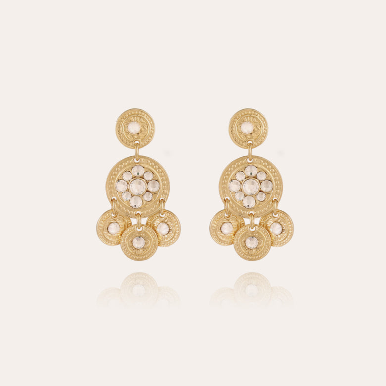 Boucles d'oreilles GAS Bijoux - Sequins cristal or