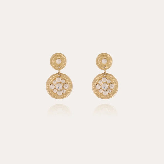 Boucles d'oreilles GAS Bijoux - Sequin simple cristal or