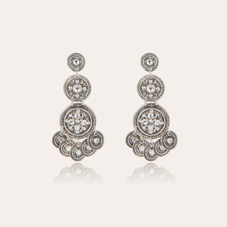 Boucles d'oreilles GAS Bijoux - Sequins triple argent