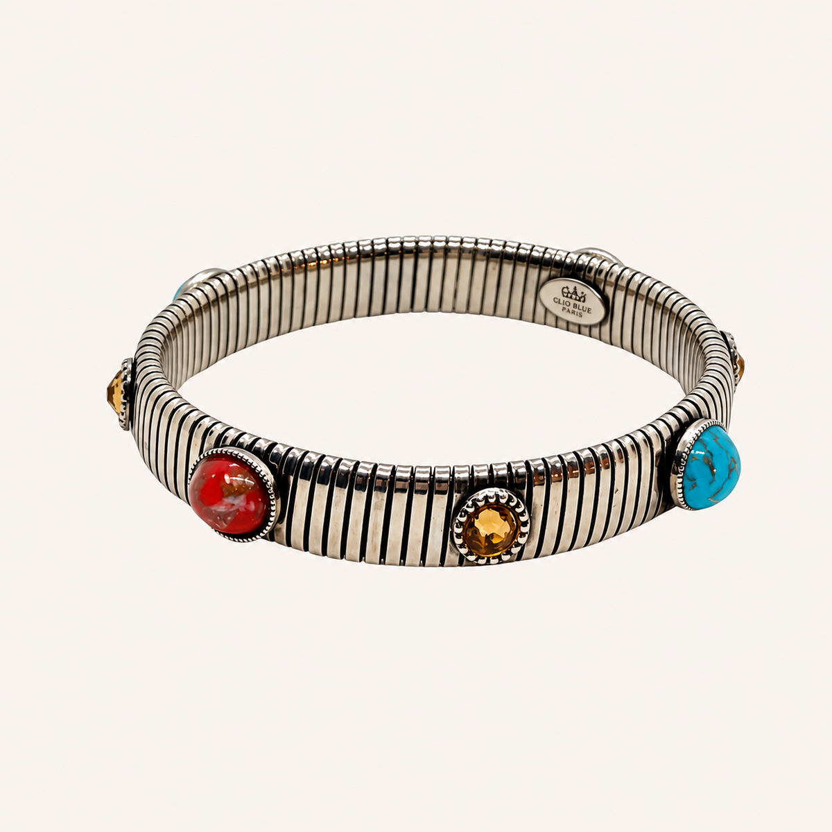 GAS Bijoux Bracelet - Strada medium model silver turquoise / coral