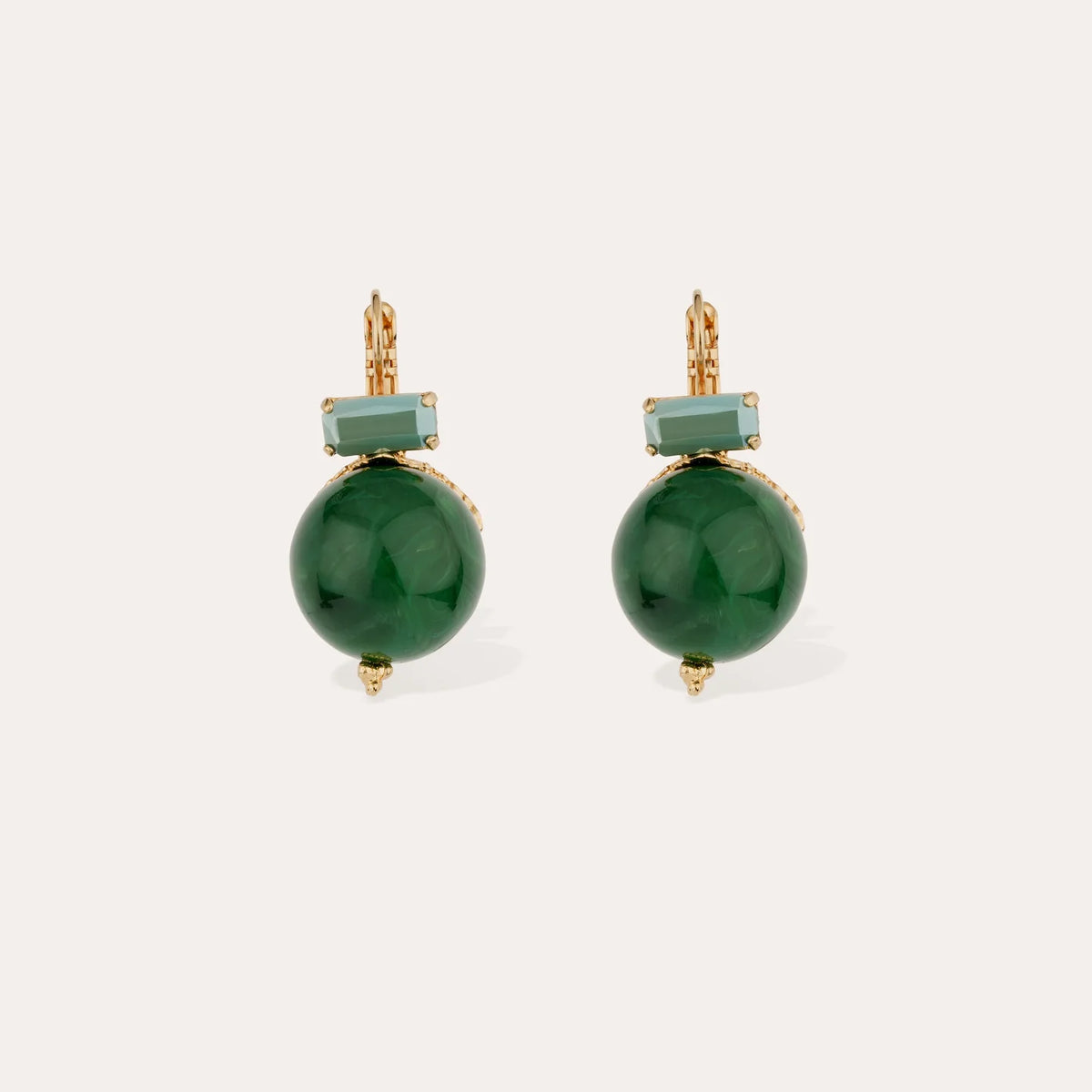 Boucles d'oreilles GAS Bijoux - Decalcia or / vert