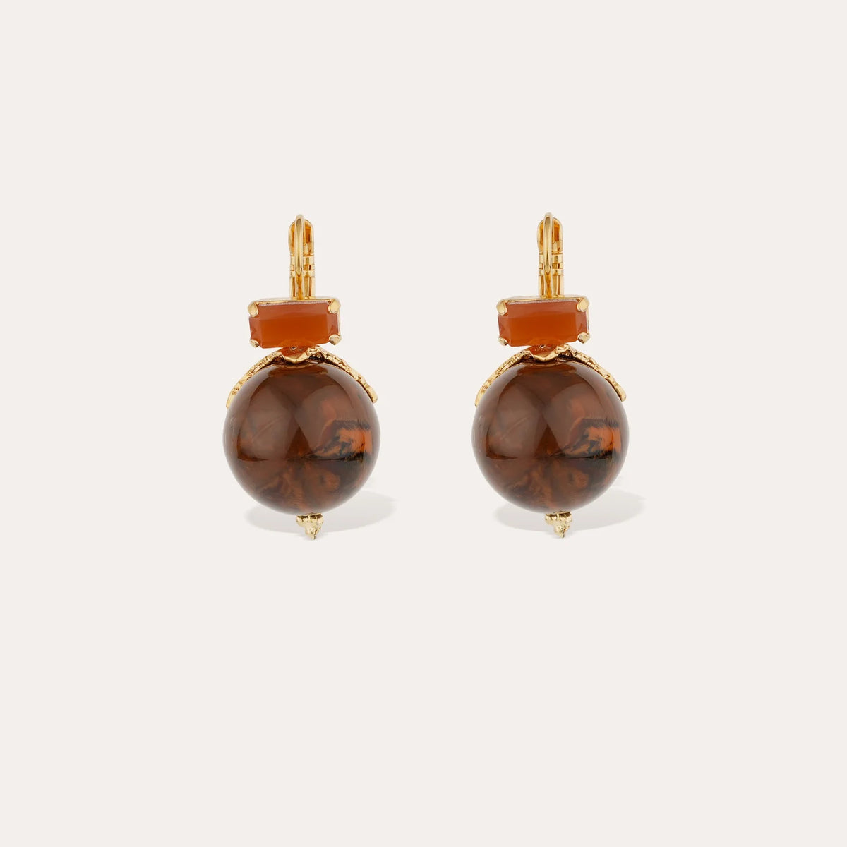 Boucles d'oreilles GAS Bijoux - Decalcia or / marron