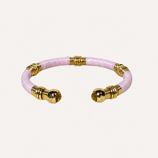 GAS Bijoux Bangle - Pink raffia gold Sari