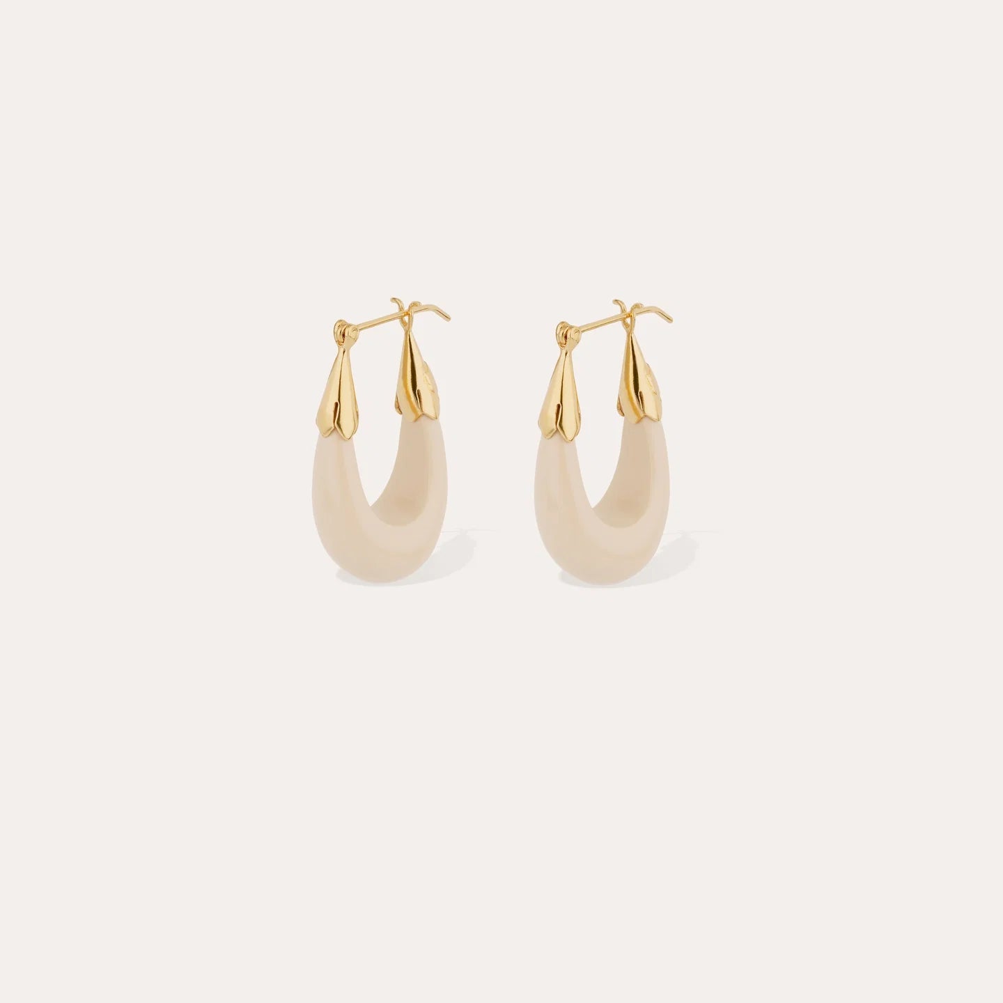 Boucles d'oreilles Gas Bijoux -  Écume petit modèle or / acétate Ivoire