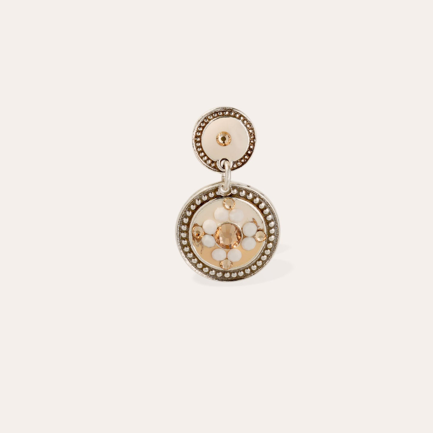 Gas Bijoux Earrings - Silver / Nude Powdered Beige Sequin