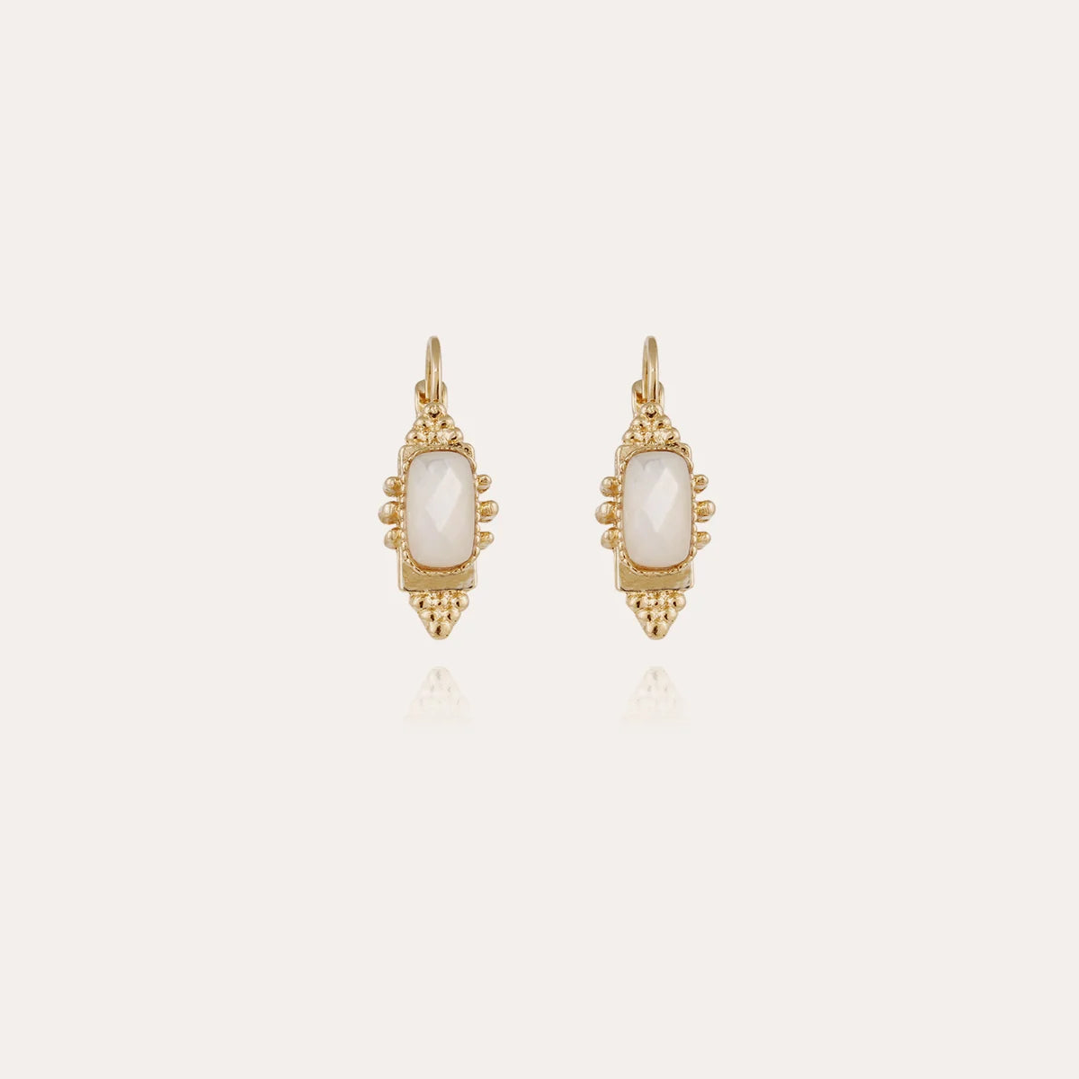 Boucles d'oreilles GAS Bijoux - Serti Talisman or - Nacre blanche