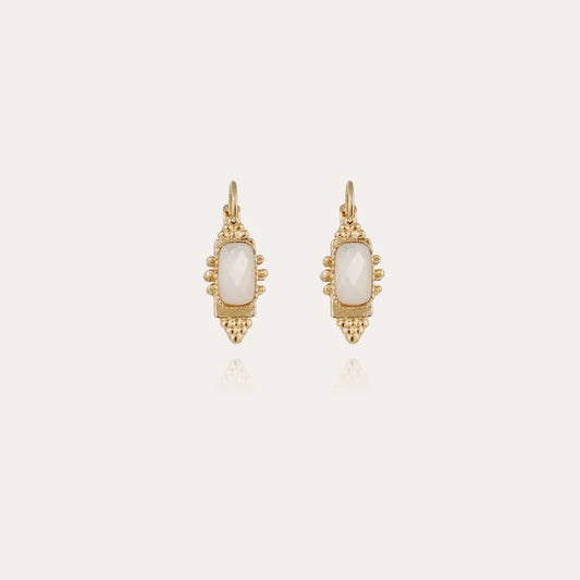 GAS Bijoux Earrings - Talisman Gold Setting - White Mother-of-Pearl