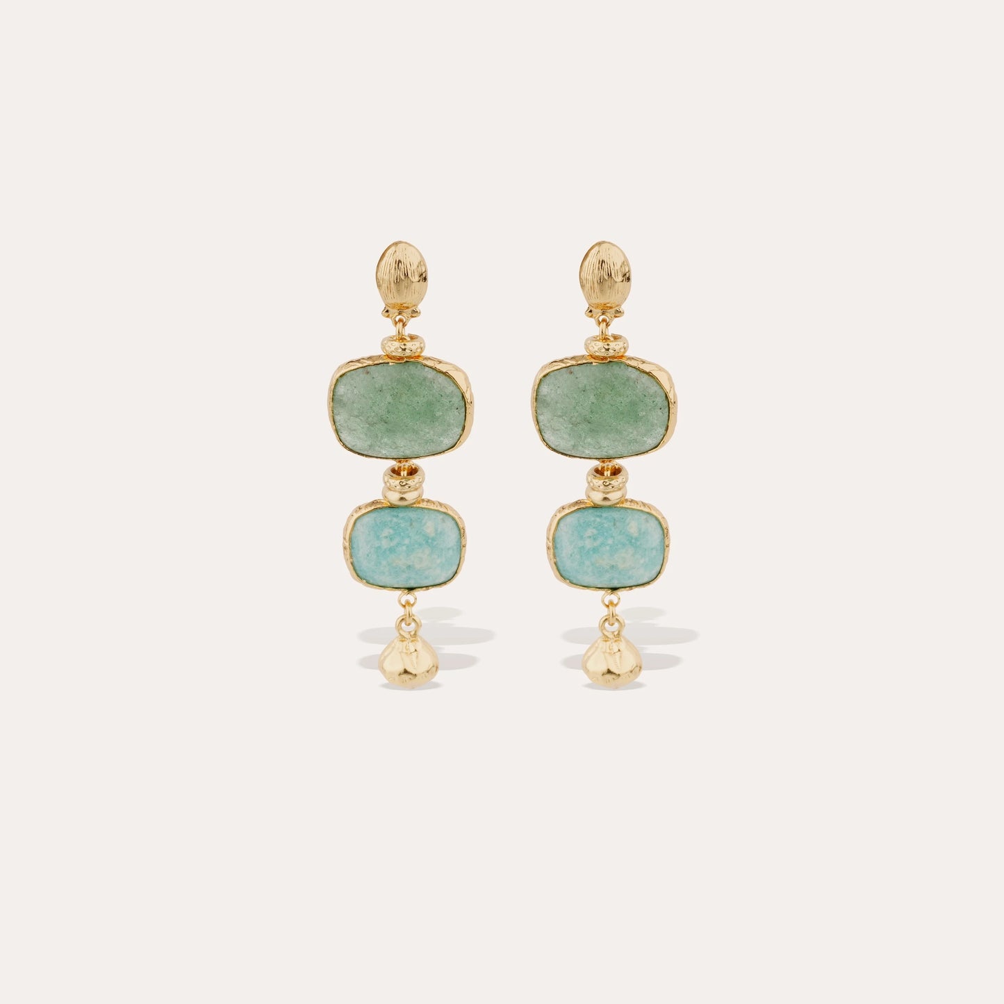 Gas Bijoux Earrings - Small Silene Gold / Serpentine & Turquoise