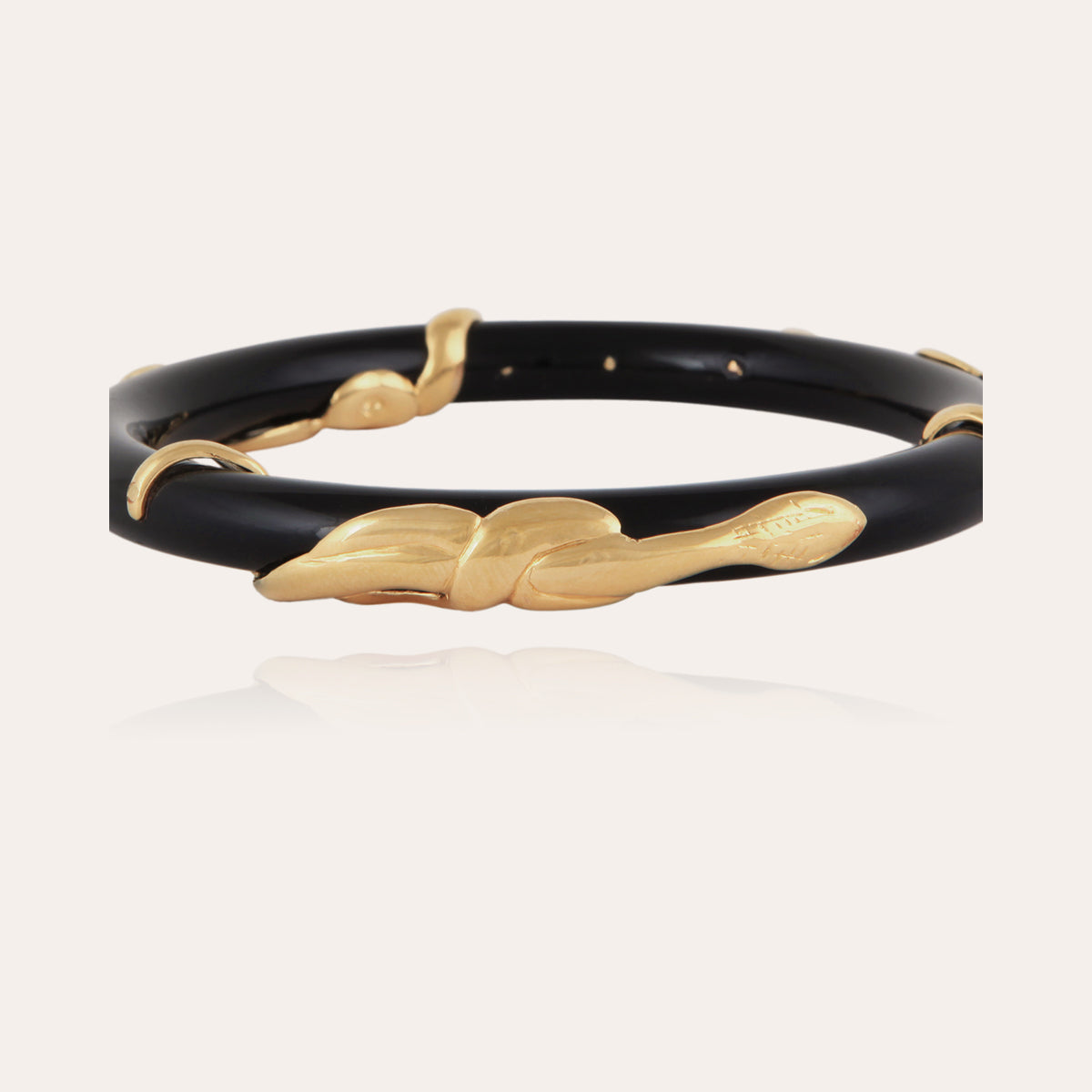 Bracelet GAS Bijoux -  Cobra jonc acétate or - noir