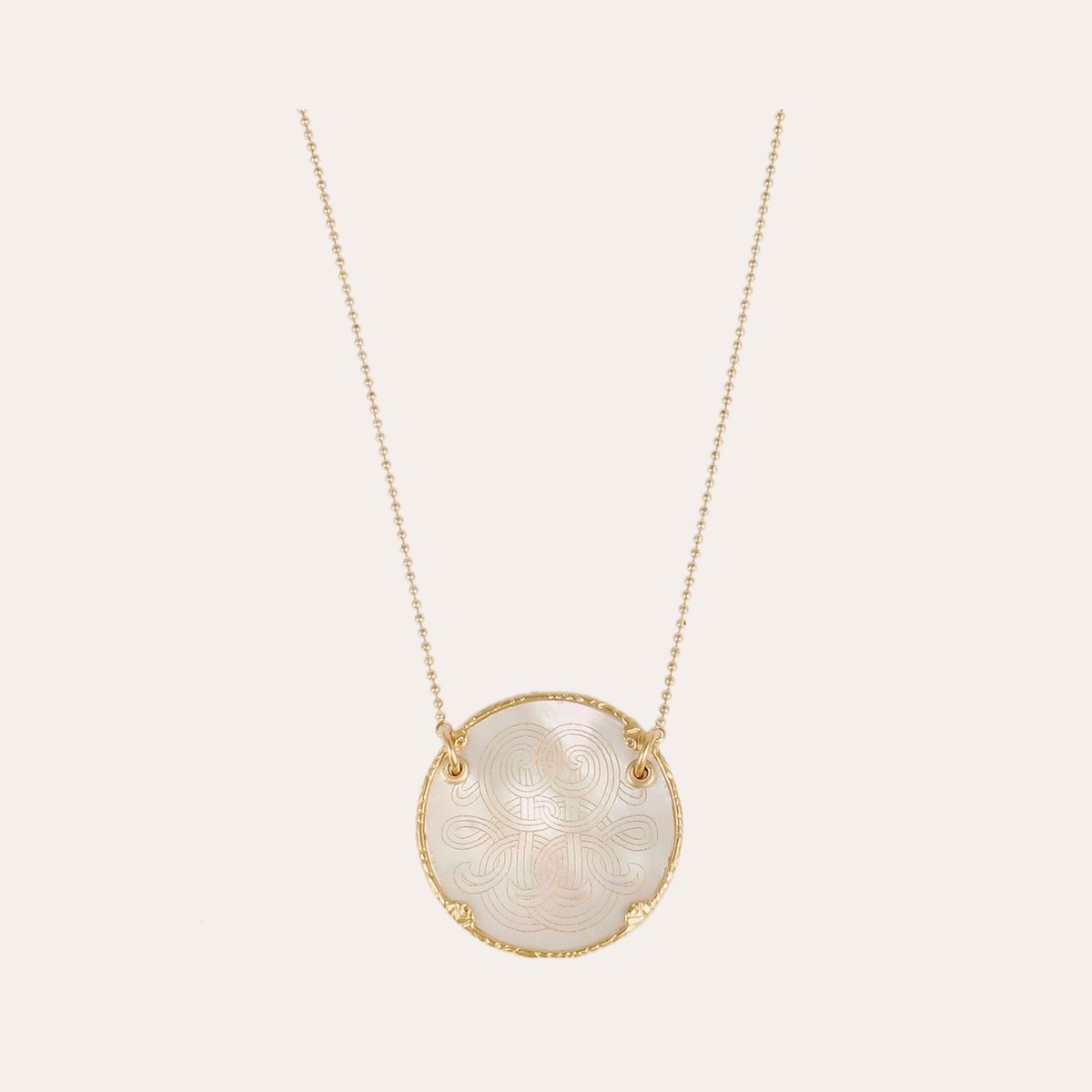 Collier GAS Bijoux - Sun Diva grand modèle or - Nacre blanche